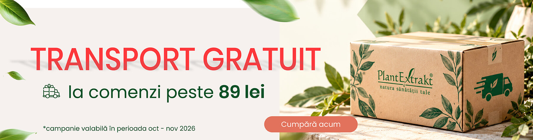Transport gratuit la comenzi peste 89 lei
